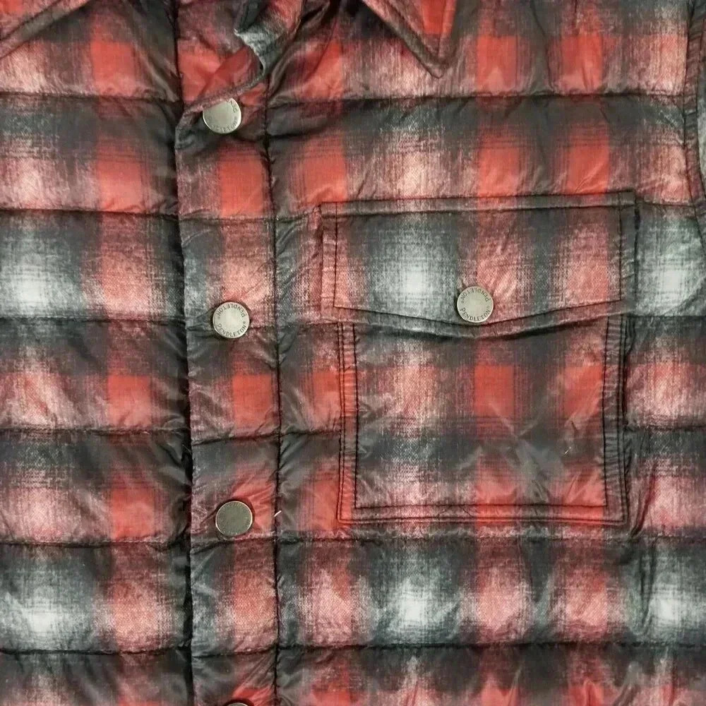 Pendleton Montecello Red Plaid Down Filled Quilted Puffer Jacket Men's Size L - Picture 6 of 8